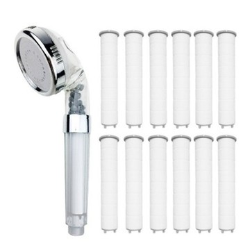Reverence 噴射水壓微過濾蓮蓬頭 + 12入濾芯組  1組  白色