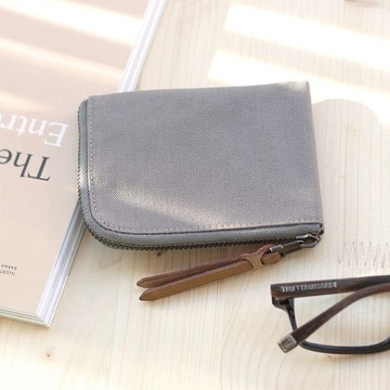 L型錢包 / 零錢包 / 日本帆布 -- 大象灰