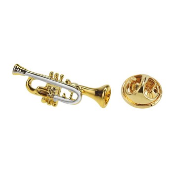 金色間銀色小號胸針