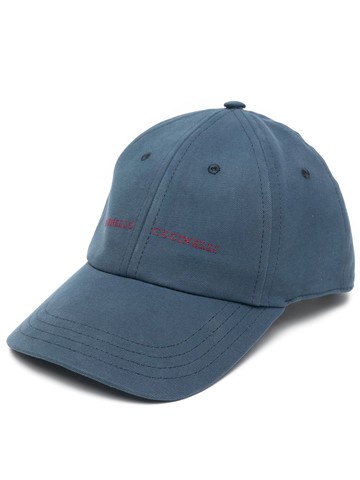 Brunello Cucinelli - embroidered-logo detail baseball cap - men - Calf Leather/Cotton/Cotton - S - Blue