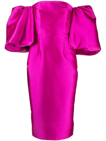Solace London - The Arla off-shoulder dress - women - Polyester/Spandex/Elastane/Polyester - 12 - Pink