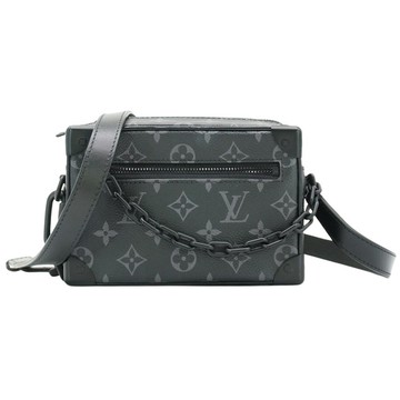 Louis Vuitton Mini Soft Trunk 帆布印花拉鍊斜背包(M44735-黑灰)