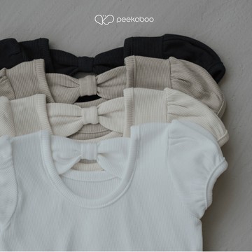 peekaboo 柔軟蝴蝶結澎袖上衣【現貨+預購】寶寶上衣 女寶上衣 女童上衣 兒童上衣 嬰兒上衣 嬰兒t恤 韓國童裝