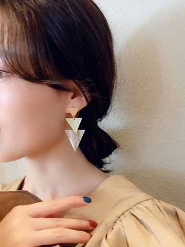 幾何三角形東大門耳環女長款氣質超仙耳釘新款潮人高級感耳墜1入