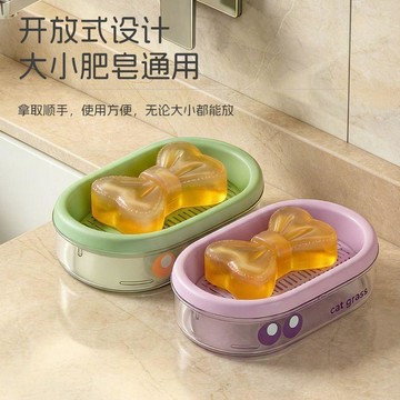 🛒臺灣24h🌳輕奢檯面肥皂盒創意帶蓋瀝水盒便攜式家用衛生間浴室收納香皂盒子
