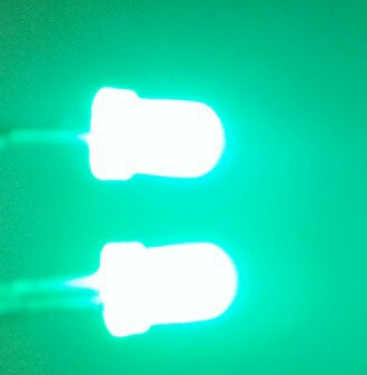 F3霧狀白發綠 3mm綠 長腳 光立方led燈珠 綠色 磨砂 1000個=32元