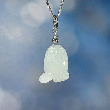 冰種翡翠知足常樂吊墜 14K包金 | 天然緬甸A貨翡翠 | 送禮