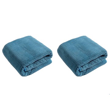 日系吉祥格浴巾 聚酯纖維+錦綸 超柔親膚 加厚吸水  深藍綠  2條