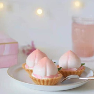 壽桃巧克力8連立體桃子法式甜點蜜桃模具果凍慕斯蛋糕硅膠磨具