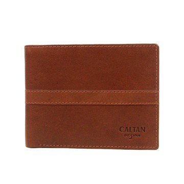 NORTH.116  型男簡約大方真皮短夾(074136cd)-咖