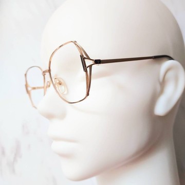 R.Valentino 鈦合金 鑲嵌黑琺瑯金色金屬鏡框 VINTAGE老品全新