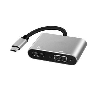 【川澤百貨】當天發貨  新USB C二合壹Type-C轉HDMI VGA Type C to HDMI高清轉接線USB3.1
