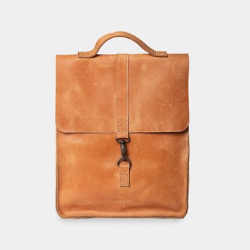 極簡主義干邑色皮革背包