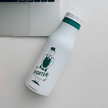 YOSHIDA PORTER 日本限定不鏽鋼Logo保溫瓶 473ml  白色  1個