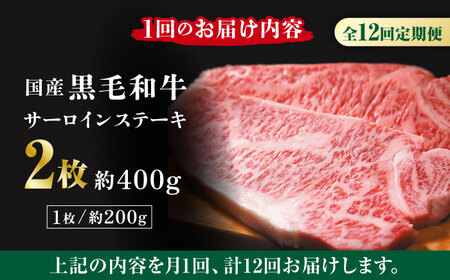 熊本県産 黒毛和牛 サーロイン ステーキ 2枚 約400g肉 牛肉 ロース ステーキ A4 A5 国産 黒毛和牛 九州産 熊本県産 サーロイン  [ZDQ041]