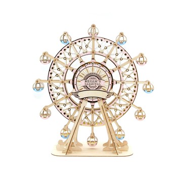 Jigzle 3D立體木拼圖 - 彩色摩天輪 手作