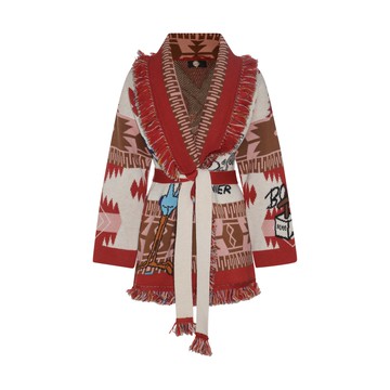 Alanui - Red Multicolour Wool Cardigan