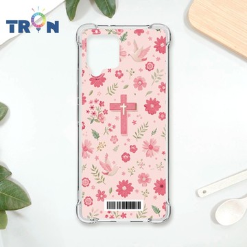 TRON 三星 A42 十字架粉色系 四角防摔載具殼 軟殼 手機殼