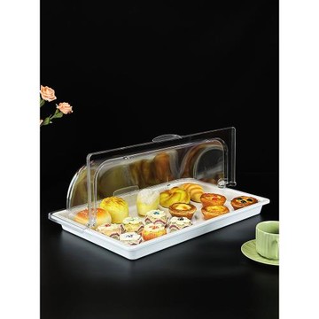 歐式自助餐試吃甜品臺水果面包蛋糕點心盒子展示架托盤帶蓋盤透明