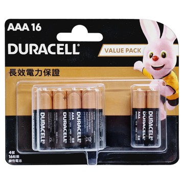 DURACELL 金頂 台灣公司貨 鹼性AAA電池 4號  16顆  1組