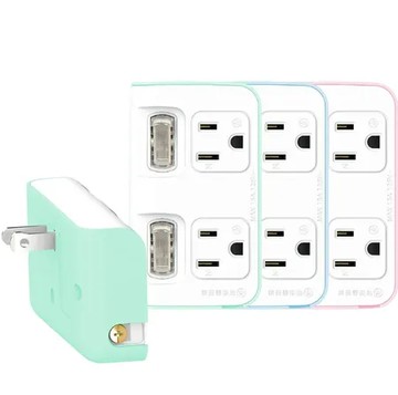 iPlus+ 保護傘 2切2座3變2小壁插 顏色隨機 PU-1221