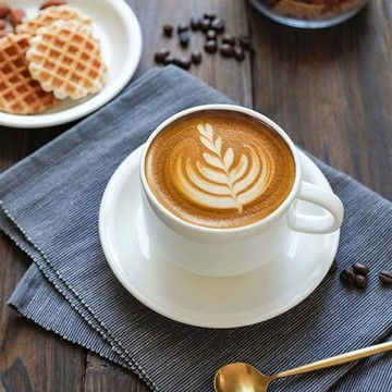 拉花杯小號純白卡布奇諾杯拿茶杯白色陶瓷意式咖啡鐵濃縮咖啡杯碟