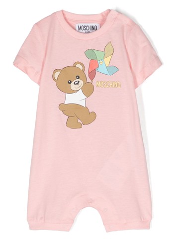Moschino Kids - Teddy Bear cotton romper - kids - Cotton - 3-6 - Pink