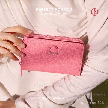 皮夾女 女錢包 女錢包 多卡位 大容量 零錢包 新款錢包女時尚純色大容量零錢包多卡位拉鏈雙層wallet手拿包 手拿包女