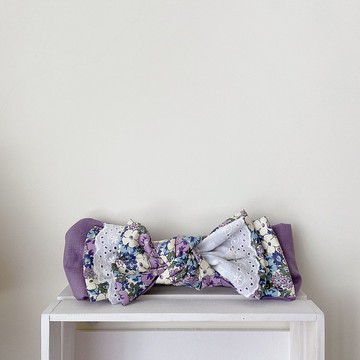 藏在花裡 碎花 蕾絲 雙層大蝴蝶扭結髮帶 ggoomstudio