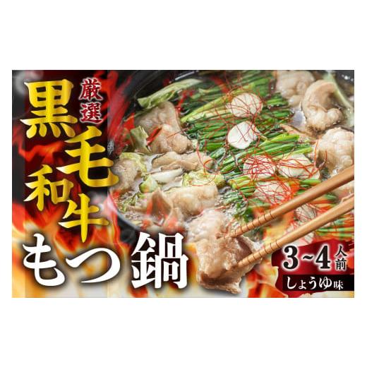 ふるさと納税 岐阜県 飛騨市 飛騨産黒毛和牛 もつ鍋セット 醤油味 3-4人前