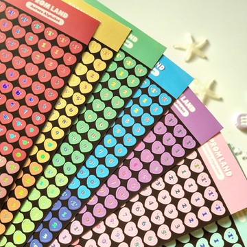 Aurora Heart 韓係數字貼紙組