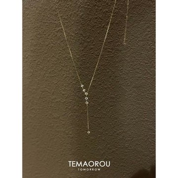 【白月光】懸浮閃鉆Y字吊墜流蘇鎖骨鏈女新款純銀項鏈精致高級感