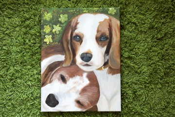 無框畫：【寵物油畫客製】