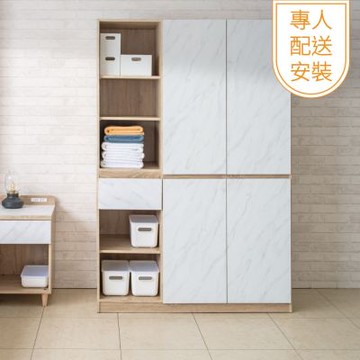 TZUMii專人配送組裝-奢華質感四門一抽衣櫃 衣櫥 衣物收納櫃 無把手 大理石 免組裝 專人安裝