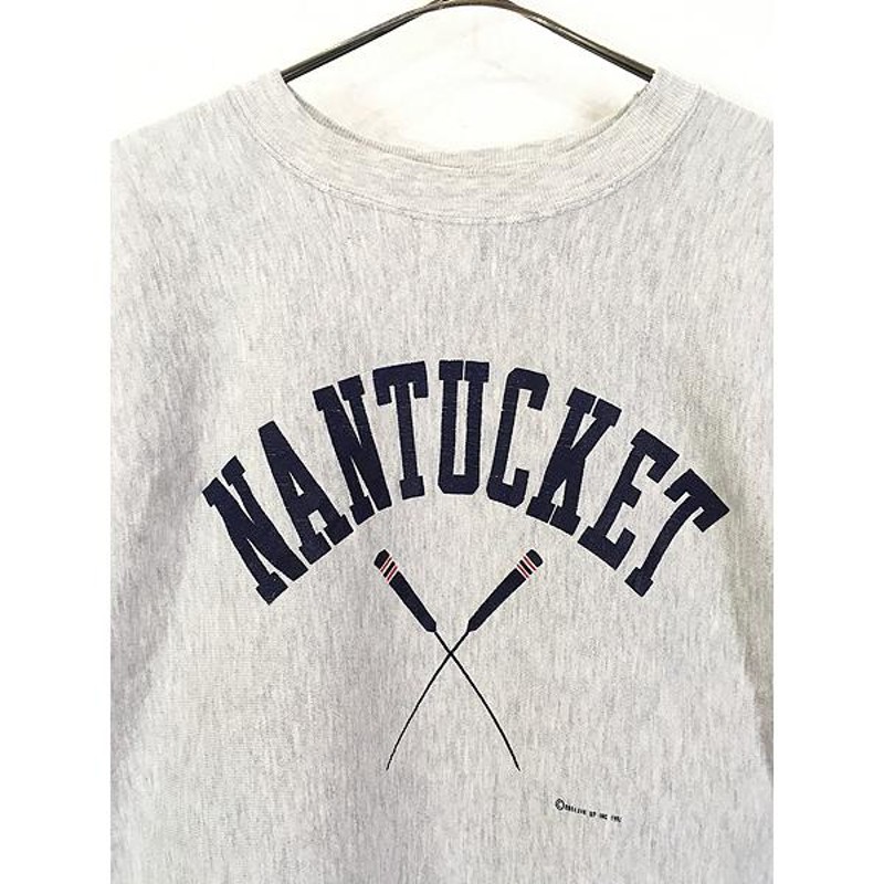 古着 90s USA製 Champion Reverse Weave 「NANTUCKET」 プリント