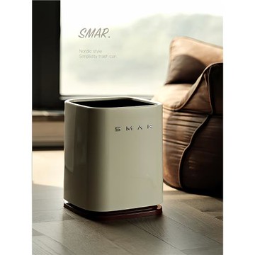 帶輪垃圾桶家用客廳輕奢高檔高顏值紙桶可移動辦公室臥室復古紙簍