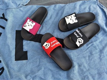 FINDSENSE Z1 日系 女 時尚 潮流 卡通喵星人 防滑沙灘拖鞋 室內拖鞋 浴室拖鞋
