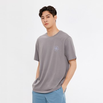 Hang Ten- BCI純棉HGTN印花短袖T恤-男(石板灰)