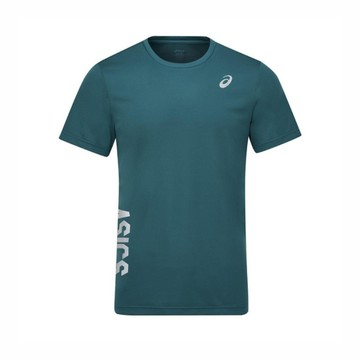 Asics 短袖上衣 [2011D407-300] 男 短袖上衣 T恤 運動上衣 跑步短袖 亞洲版型 綠