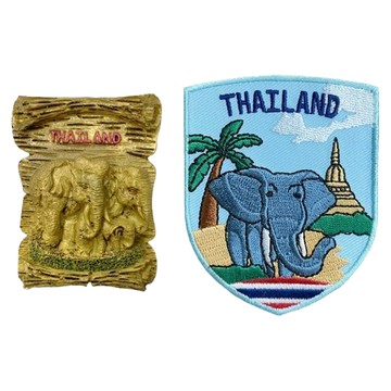 A-ONE 匯旺 泰國大象磁鐵磁力貼 +泰國 大象 皮夾徽章【2件組】c101+188  1組  2.04 Inches x 1.97 Inches