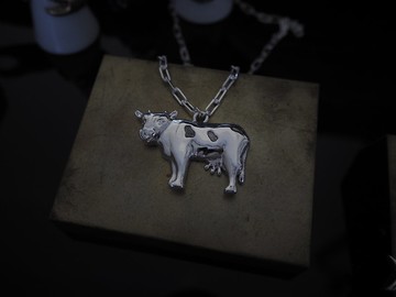 乳牛-純銀/黃銅項鍊