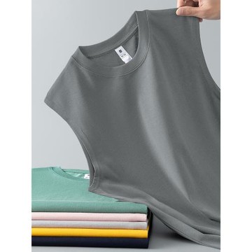 230g重磅純棉背心男士夏季健身籃球跨欄純色運動坎肩寬肩無袖t恤