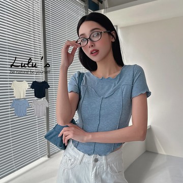 限時下殺/現貨/好身材顯胸車線木耳邊上衣４色【A01250337】