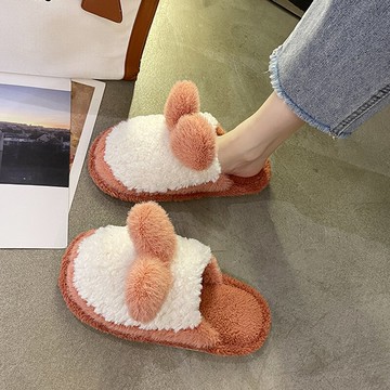 韓版ins風室內居家用甜美可愛包頭毛毛拖女秋冬防滑大耳朵棉拖鞋