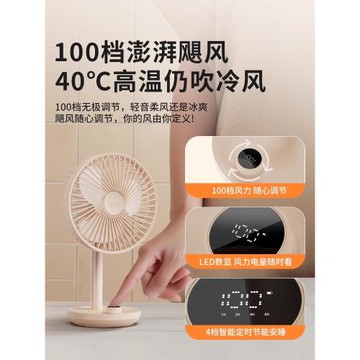 素樂桌面小風扇臺式大風力降溫搖頭充電辦公室學生宿舍usb電風扇