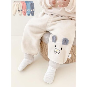 兒童冬季長褲男女寶寶休閑運動褲春秋一體絨衛褲0-1-3暖絨保暖褲