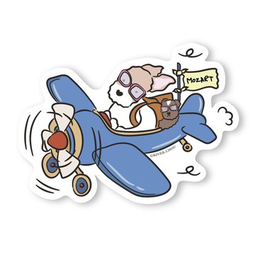 Wirefoxterrier 剛毛獵狐梗 防水貼紙 飛機