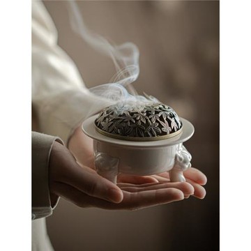 草木灰釉三足仿宋純色香爐 仿古沉香家用室內禪意香薰爐 陶瓷香爐