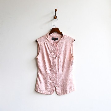 【蛋植物古著】草本刺繡中式風格緹花古著上衣