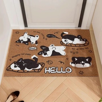 AFAMIC 艾法 旺旺屋刮泥可剪裁玄關腳踏墊/絲圈印花地墊  90 x 60cm  躺著旺